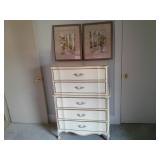 White Dresser with Gold Trim