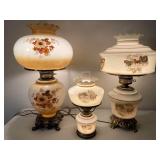 3 Vintage Hurricane Lamps