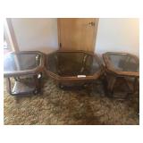 Glass Top Coffee and End Tables
