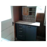 Metal Tool Cabinet & Wood Hardware Cabinet