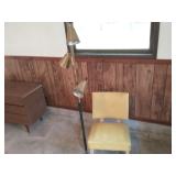 Mid-Century Modern Chair & Floor to Ceiling Lamp