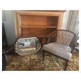Three Shelf Bookcase Chair and Mirror