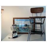 Vintage Cisco Step Stool and Osterizer Galaxie IV Blender