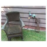 Wicker Chair & Yard Art