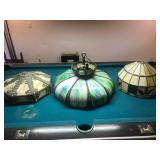 Three Stained Glass Lamp Shades