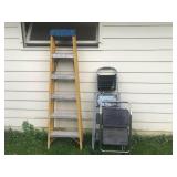 Bauer Fiberglass Ladder and 2 Step Stools