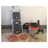 Ridgid Shop Vac and Step Stool Size Ladder