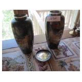 Japanese mixed metal vases