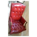 red vintgage office chair