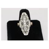 Victorian platinum/14k diamond ring