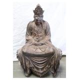 Chinese 15th century wood carved deity