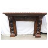 19th century Italian carved fireplace