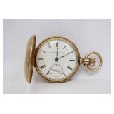 14k hunter cased pocket watch by Elgin, wt. 135 grams