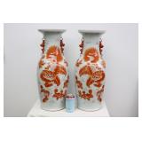 Pair Chinese large 19th century porcelain vases