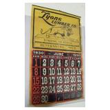 1930 Lyons Lumber calendar from Petersburg, MI