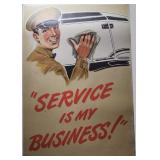 1930s Lg Shell Service Poster, 3’ X 4’