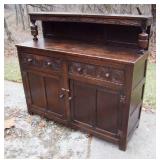 C/1910 English Oak Charles II style sideboard w/panel sides