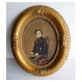 1860s Hand Tinted Civil War Photo of Boy With Book