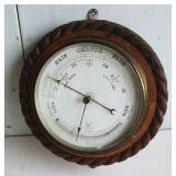 C/1870 Lg. Nautical Barometer w/Oak twist carved back support (off a ship)