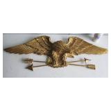 Mid 20th C. hand carved Bass wood gilt Eagle w/arrows