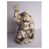  Antique hand carved and inked Chinese bone figure of a Man 