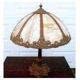 1920s Caramel slag glass table lamp