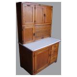 1920 Oak Hoosier Kitchen Cabinet with Flour Sifter