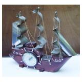 50s United Chrome Sail Ship Clock