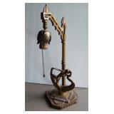 30s Brass Table Lamp w/Figure