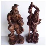 Detailed Hardwood Carvings with Glass Eyes