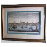 1760 Tinted Etching of City of Roterdam