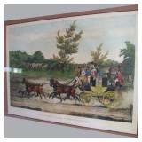 1828 English Tinted Etching of Coach by R Pollard