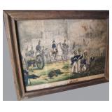 1850 Litho of Attack on City of Mexico