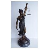 Tall Bronze "Blind Justice" Figure