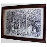 Robert Notes Original Pen & Ink of Trees