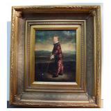 Antique Style Oils of Wood of Child Golfers