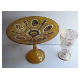 1880 Austrian Cut & Gilt Compote & Beaker (Moser ?)