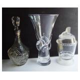 Tall Steuben vase Etc