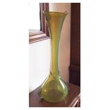 60s Tall Vaseline Opalescent Vase
