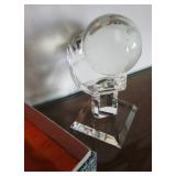 Unique Cut Crystal Hand & World