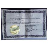 Closeup of Certificate