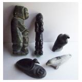 Authentic Carved Stone Inuit/Eskimo Carvings - Some have Official Stickers underneath