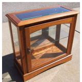 Solid Oak Counter Display Case - Mirrored Back