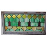 30s Deco Stained Glass Transom Window