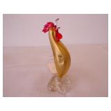 Murano gold glass Rooster