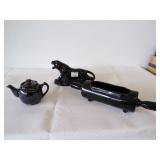 Assorted black glass