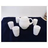 Fenton Milk glass Juice set