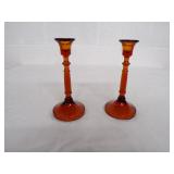 Cambridge Amber Candle sticks