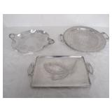 3 Lg. Collectible Aluminum trays