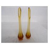 Rare Fenton amber vases